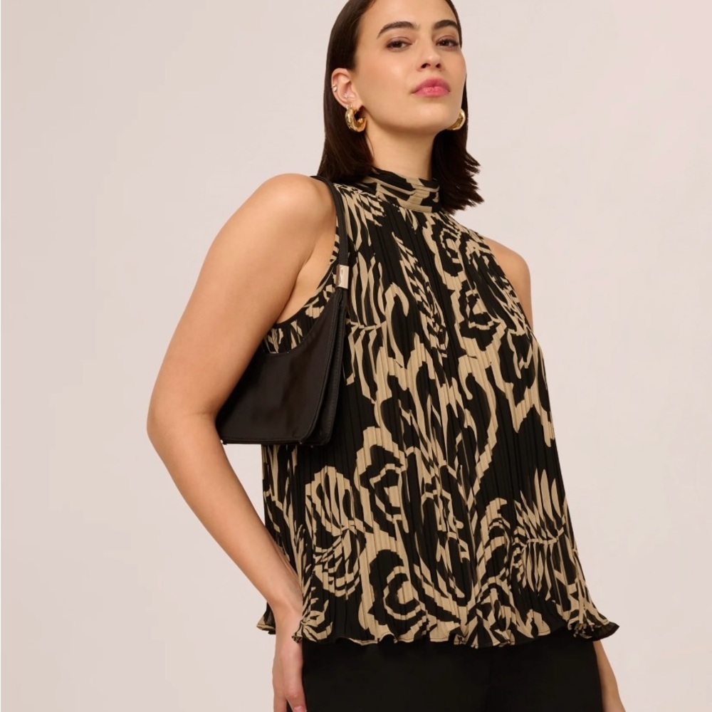 Elegant Black and Tan Women's Top